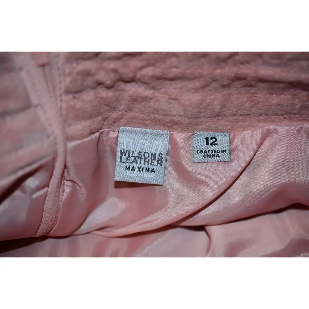 WILSONS LEATHER MAXIMA 12 Mini Skirt Mauve Pink Suede LINED NWT Rare